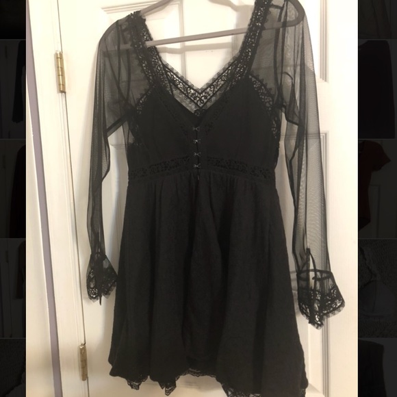 Black, lace free people dress - Picture 2 of 2